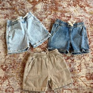 Zara Kids Light Blue, Dark Blue, and Tan Shorts Set